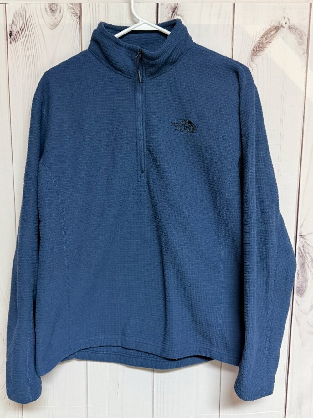The North Face Men’s Textured 1/4 Zip Large Blue‎ Fleece GUC